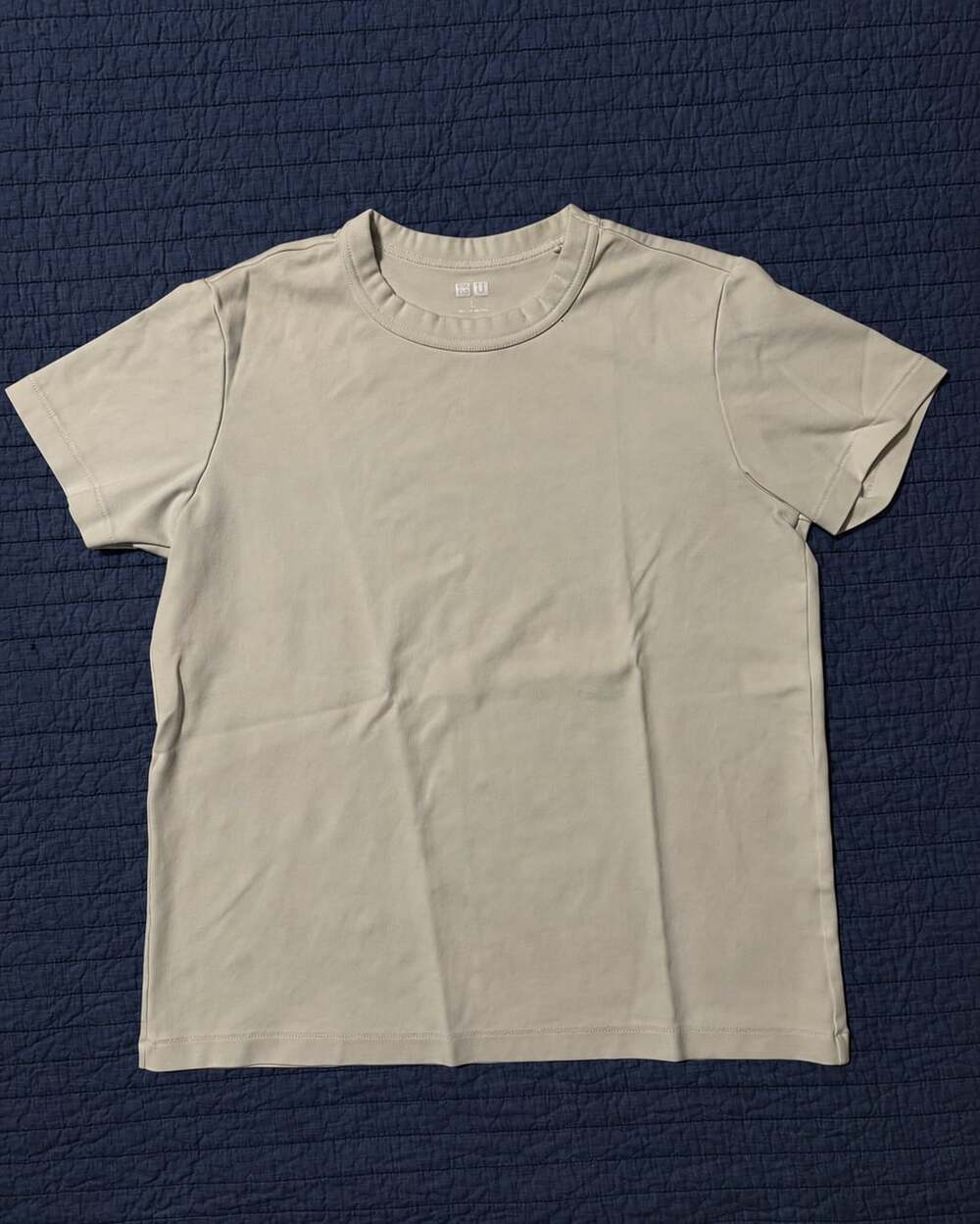 Uniqlo U Crew Neck T-Shirt Short Sleeve Light Beige Size L
